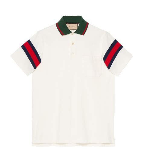 white gucci shirt stripe down middle